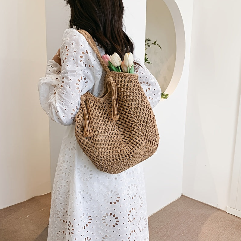 Sac cabas en crochet | Femme | Léger | Grand format