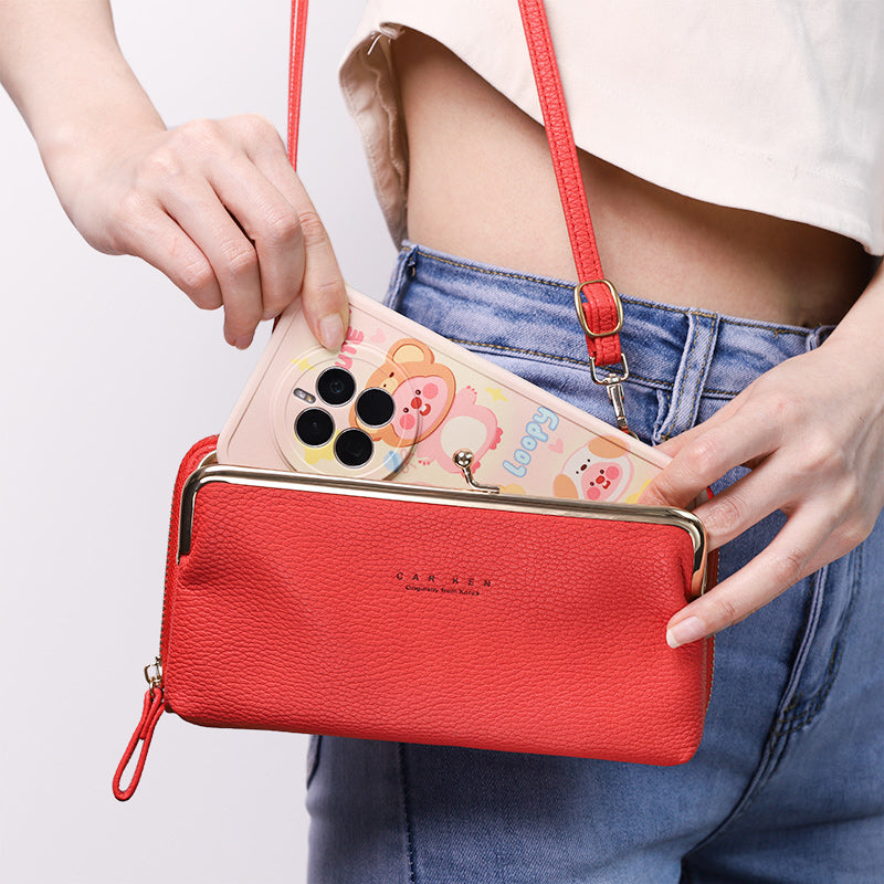 Sac Téléphone Bandoulière Femme – Portefeuille Multi-Compartiments