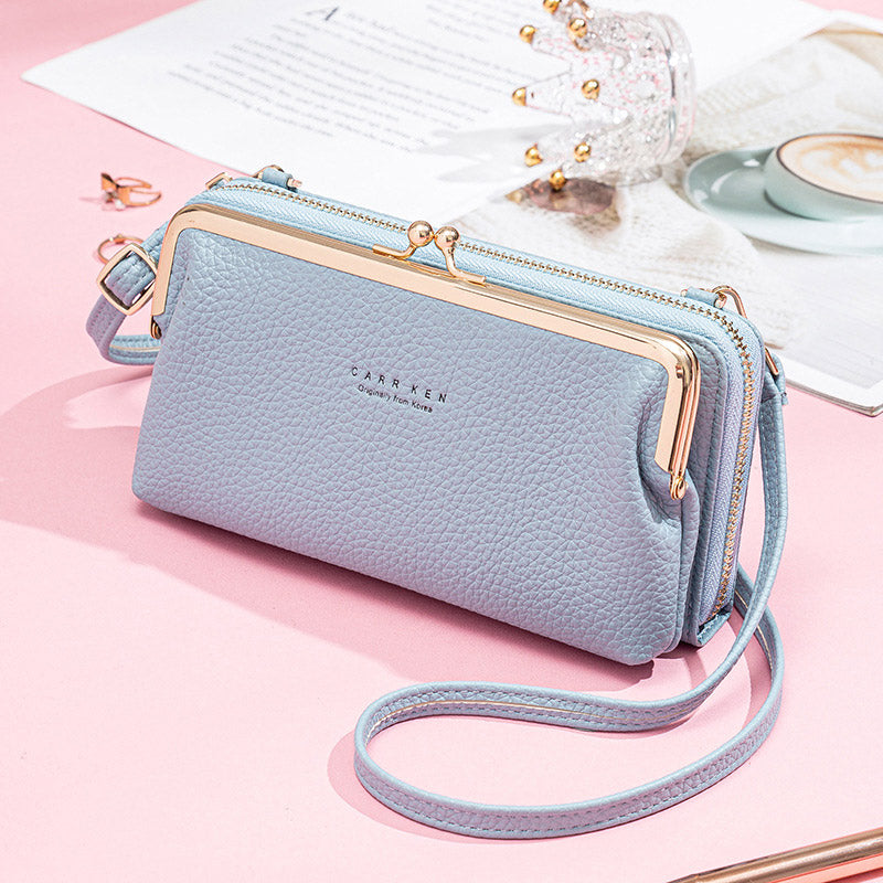 Sac Téléphone Bandoulière Femme – Portefeuille Multi-Compartiments
