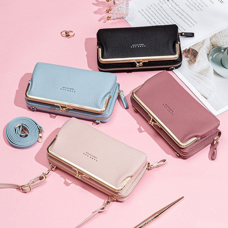 Sac Téléphone Bandoulière Femme – Portefeuille Multi-Compartiments