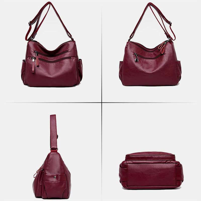 Grand Sac Bandoulière Femme – Multiples Poches Zippées
