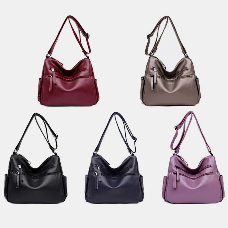Grand Sac Bandoulière Femme – Multiples Poches Zippées