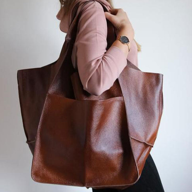 Sac Cabas Oversize Femme – Coutures Apparentes & Grand Format