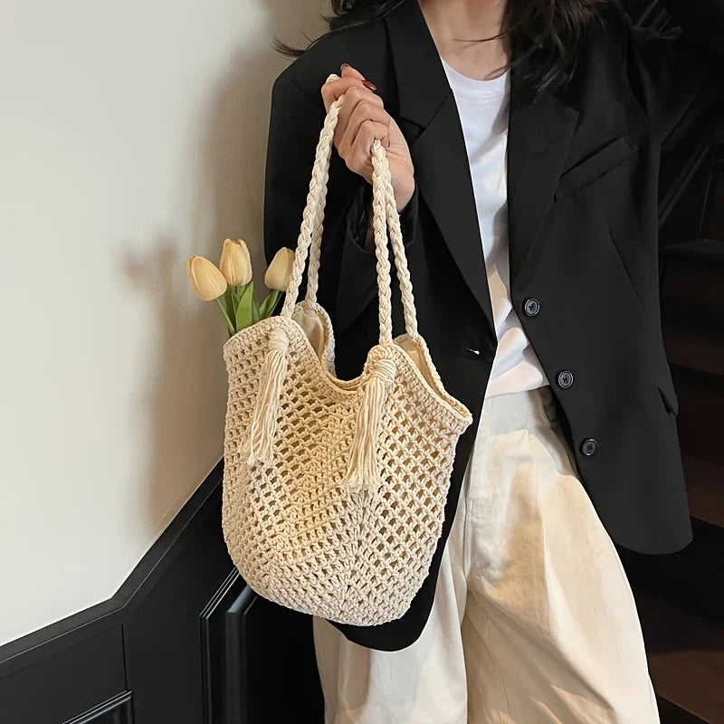 Sac cabas en crochet | Femme | Léger | Grand format