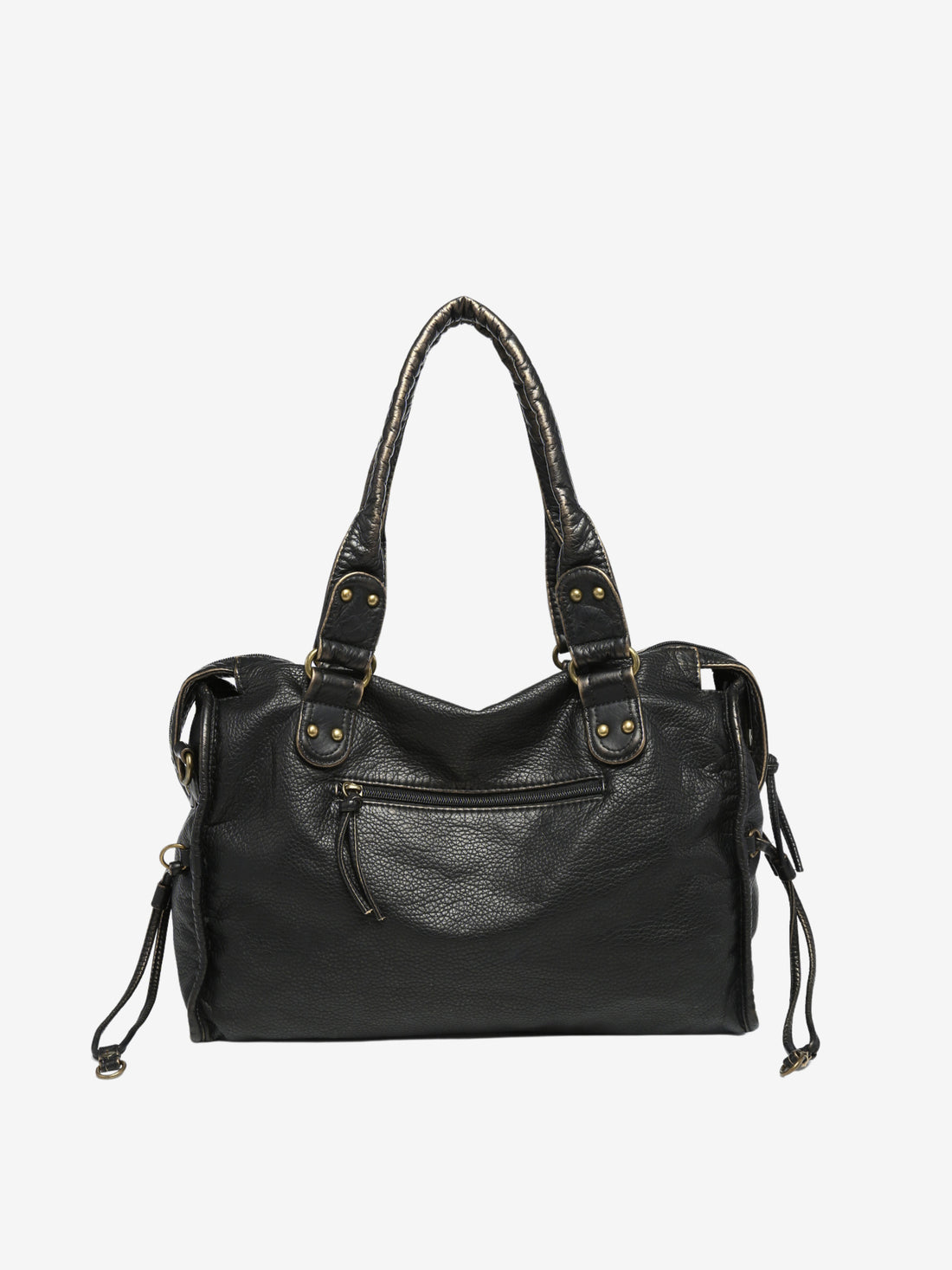 Zwarte Schoudertas Dames – Trendy Kunstleren Handtas met Ritsvakken