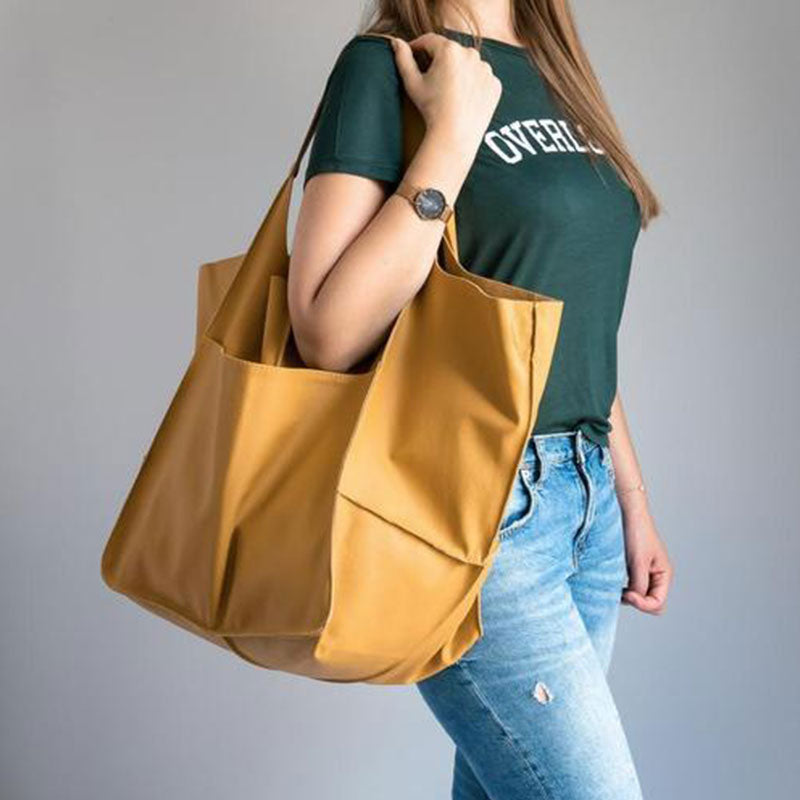 Sac Cabas Oversize Femme – Coutures Apparentes & Grand Format