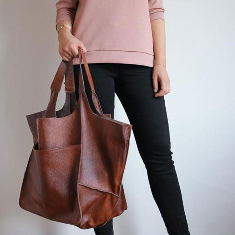 Sac Cabas Oversize Femme – Coutures Apparentes & Grand Format
