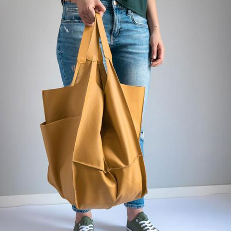 Sac Cabas Oversize Femme – Coutures Apparentes & Grand Format