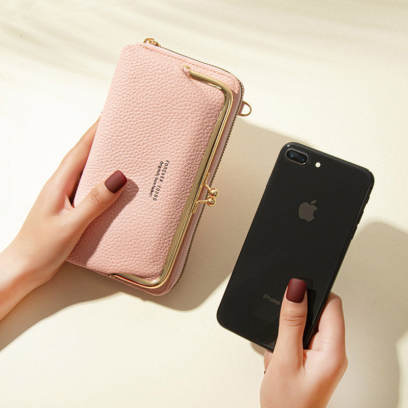 Sac Téléphone Bandoulière Femme – Portefeuille Multi-Compartiments