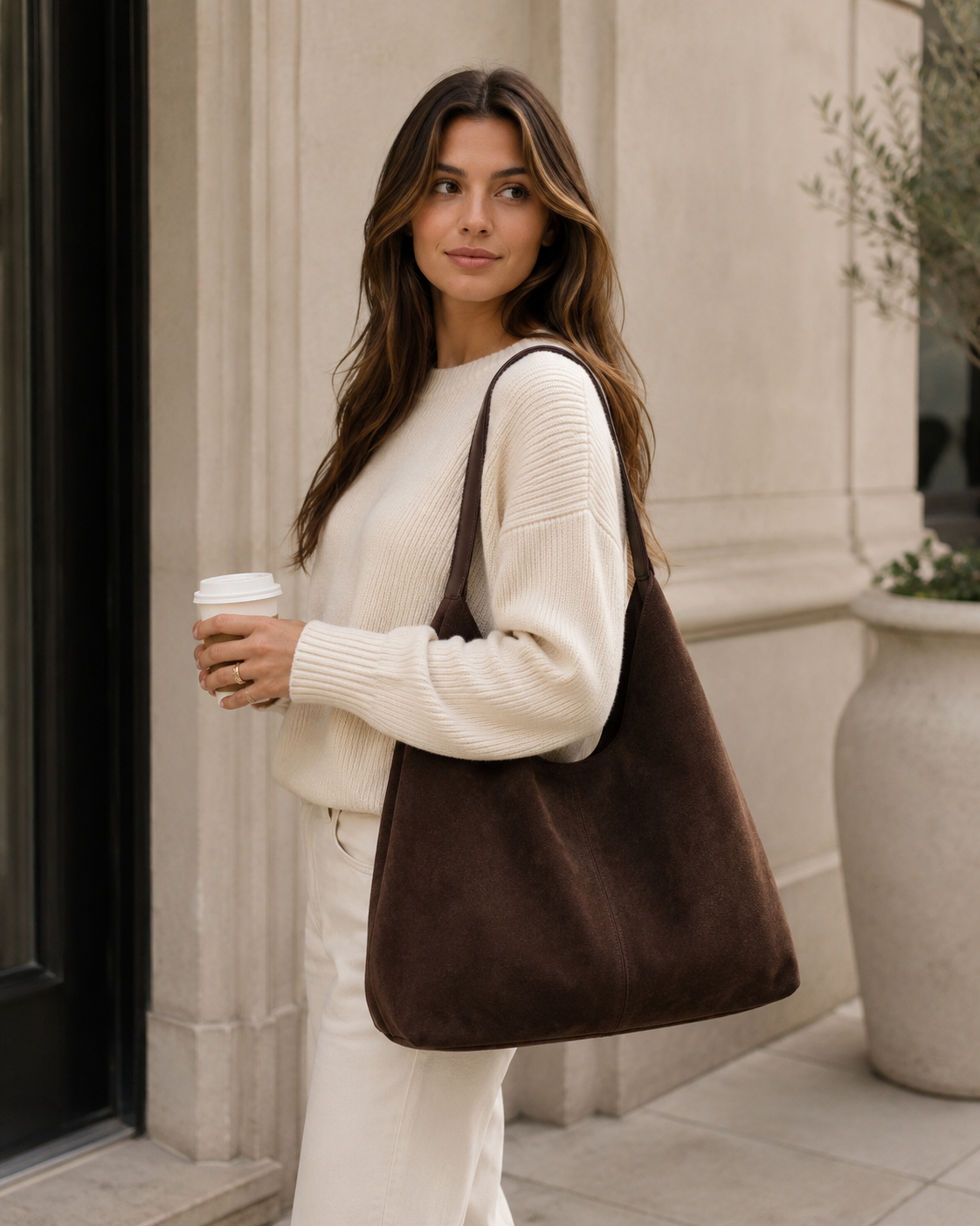 Sac Cabas en Suédine Femme – Grand Format pour le Travail