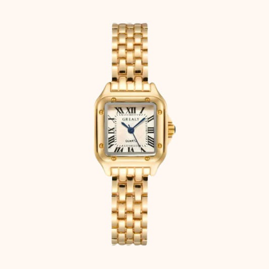 Montre Femme | Quartz | Cadran Carré | Chiffres Romains