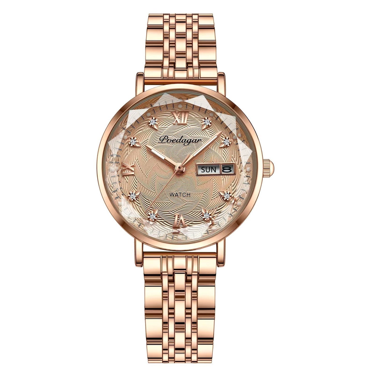 Montre Femme | Quartz | Acier Inoxydable | Calendrier Complet