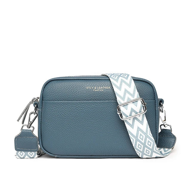 Sac Bandoulière Femme – Sangle Graphique & Fermeture Zippée
