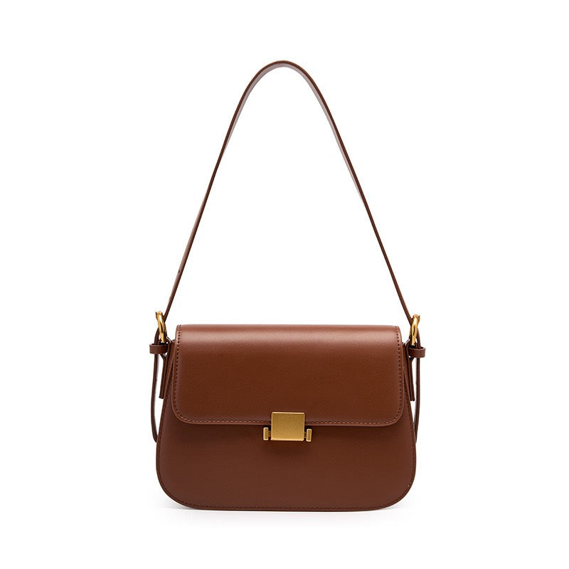 Sac Bandoulière Femme – Rabat Élégant & Détails Dorés
