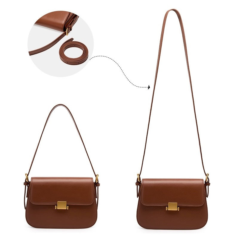 Sac Bandoulière Femme – Rabat Élégant & Détails Dorés