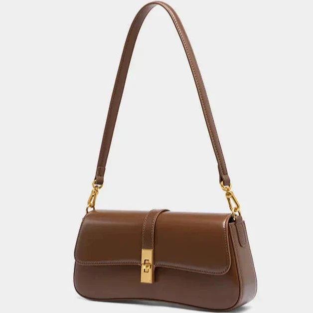 Sac Bandoulière Femme – Format Compact à Fermoir Doré