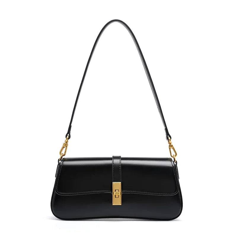 Sac Bandoulière Femme – Format Compact à Fermoir Doré