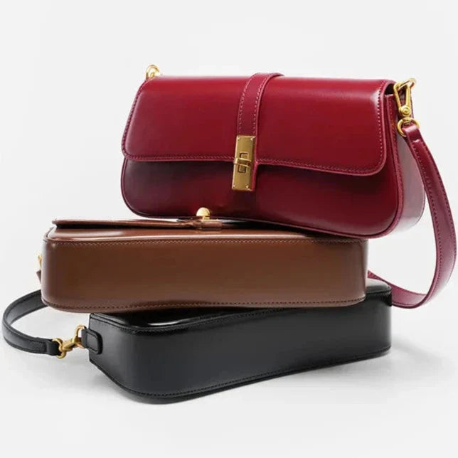 Sac Bandoulière Femme – Format Compact à Fermoir Doré