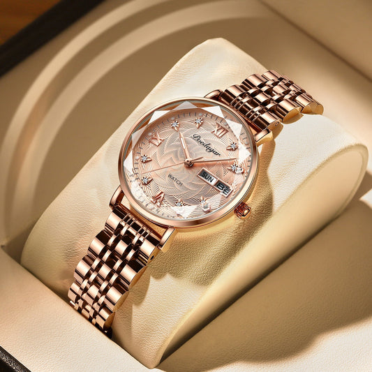 Montre Femme | Quartz | Acier Inoxydable | Calendrier Complet