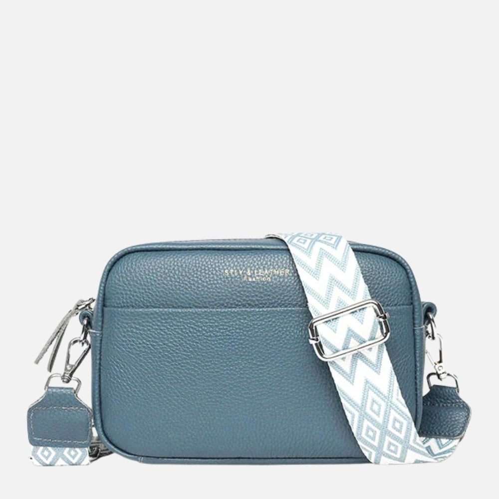 Sac Bandoulière Femme – Sangle Graphique & Fermeture Zippée
