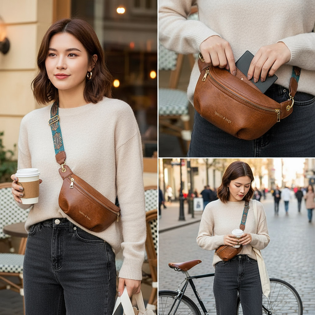 Sac Banane Femme – Bandoulière Large & Design Asymétrique