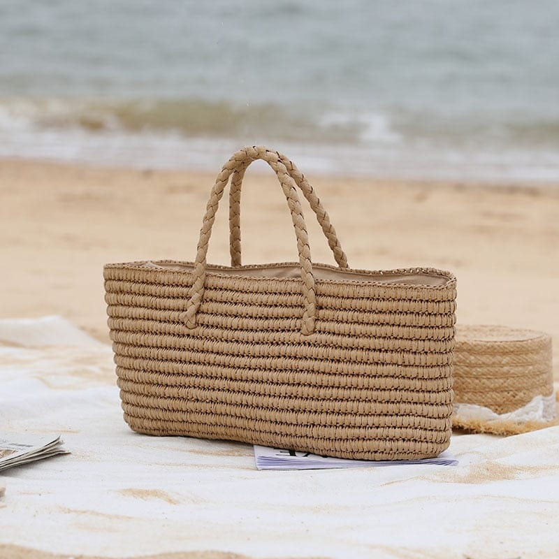 Sac cabas en paille | Femme | Sac de plage | Grand format
