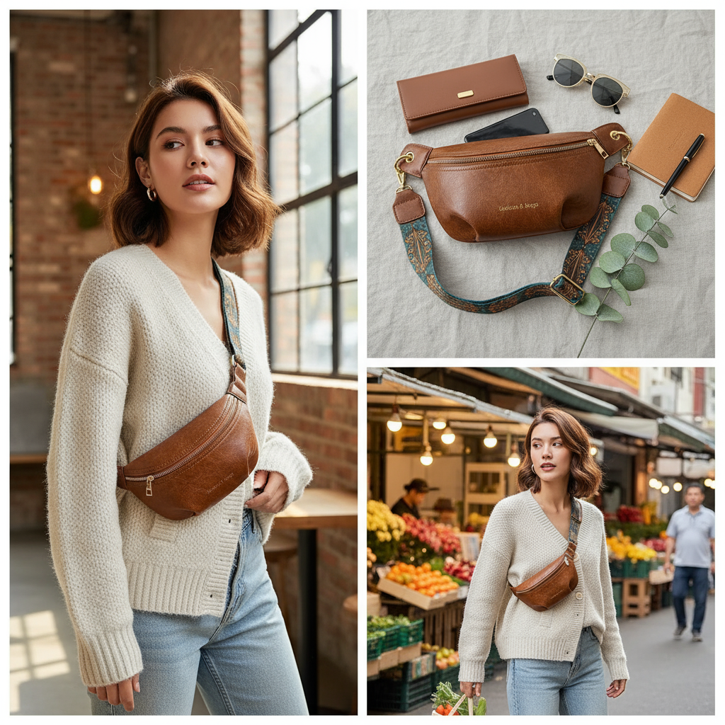 Sac Banane Femme – Bandoulière Large & Design Asymétrique