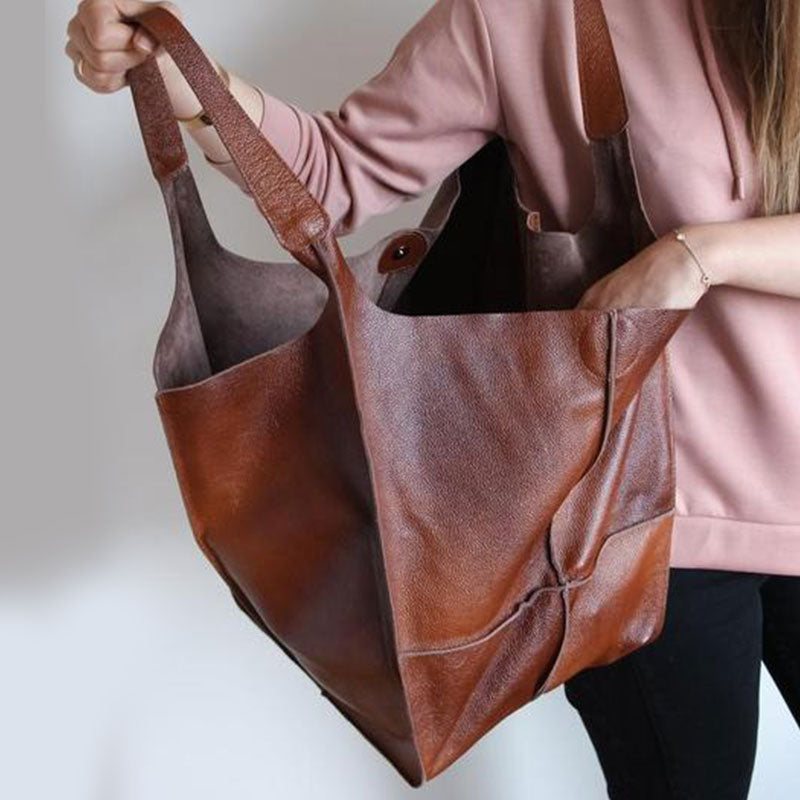 Sac Cabas Oversize Femme – Coutures Apparentes & Grand Format