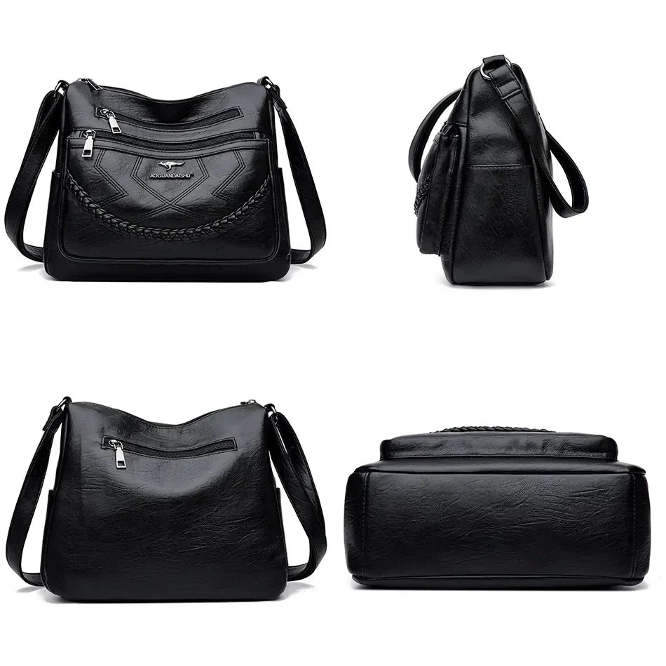 Sac Bandoulière Femme – Multiples Poches Zippées