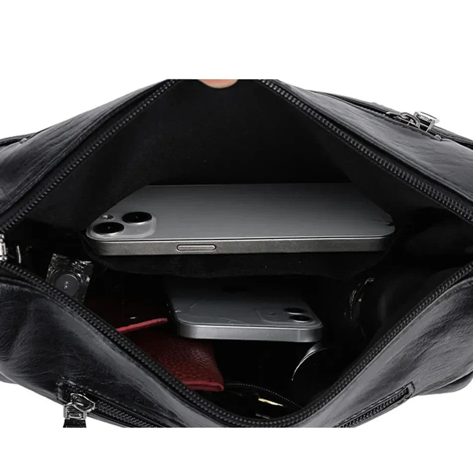 Sac Bandoulière Femme – Multiples Poches Zippées
