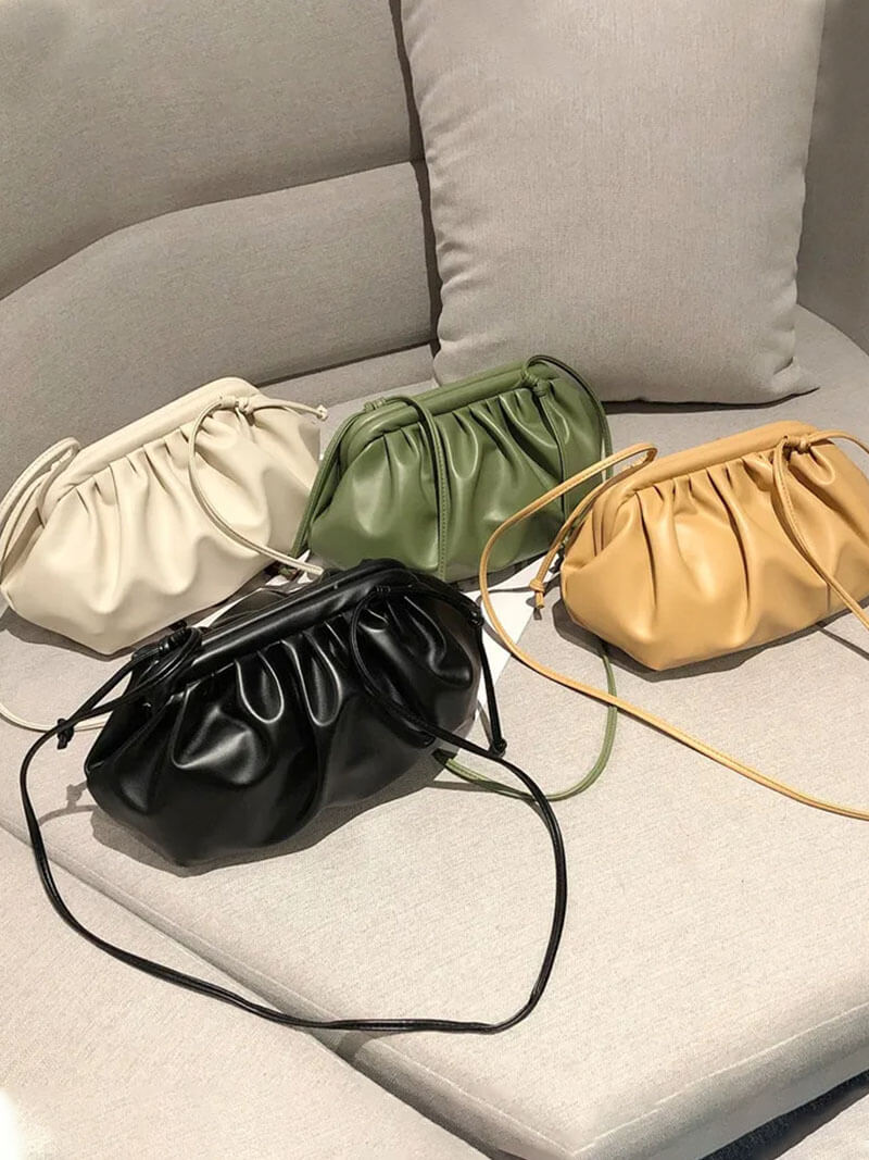 Petit Sac Bandoulière Femme – Forme Plissée Style Dumpling