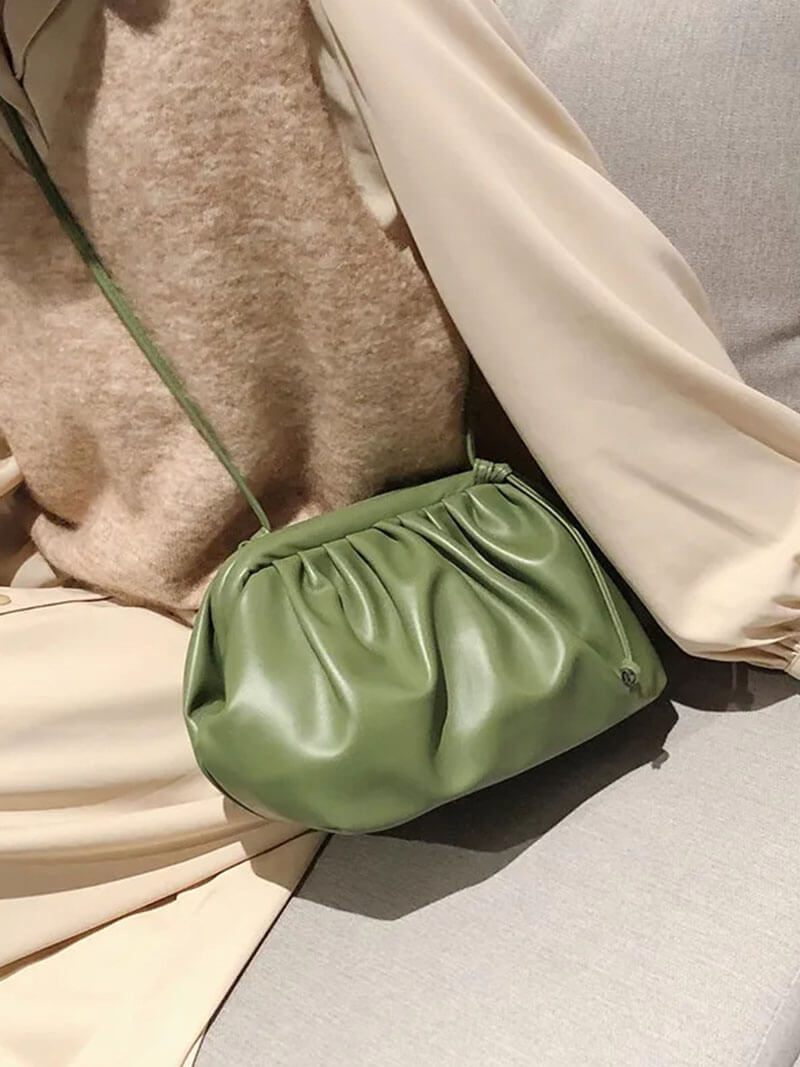 Petit Sac Bandoulière Femme – Forme Plissée Style Dumpling