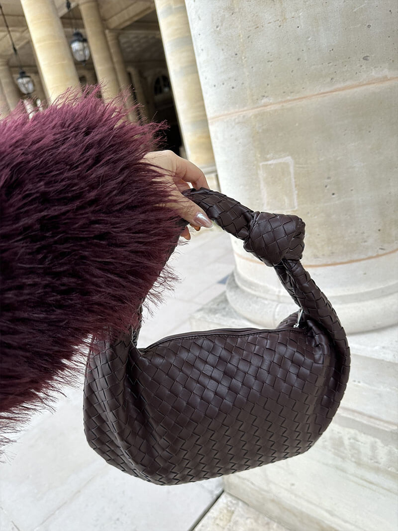 Sac Bandoulière Tressé Femme – Nœud Élégant & Format Compact