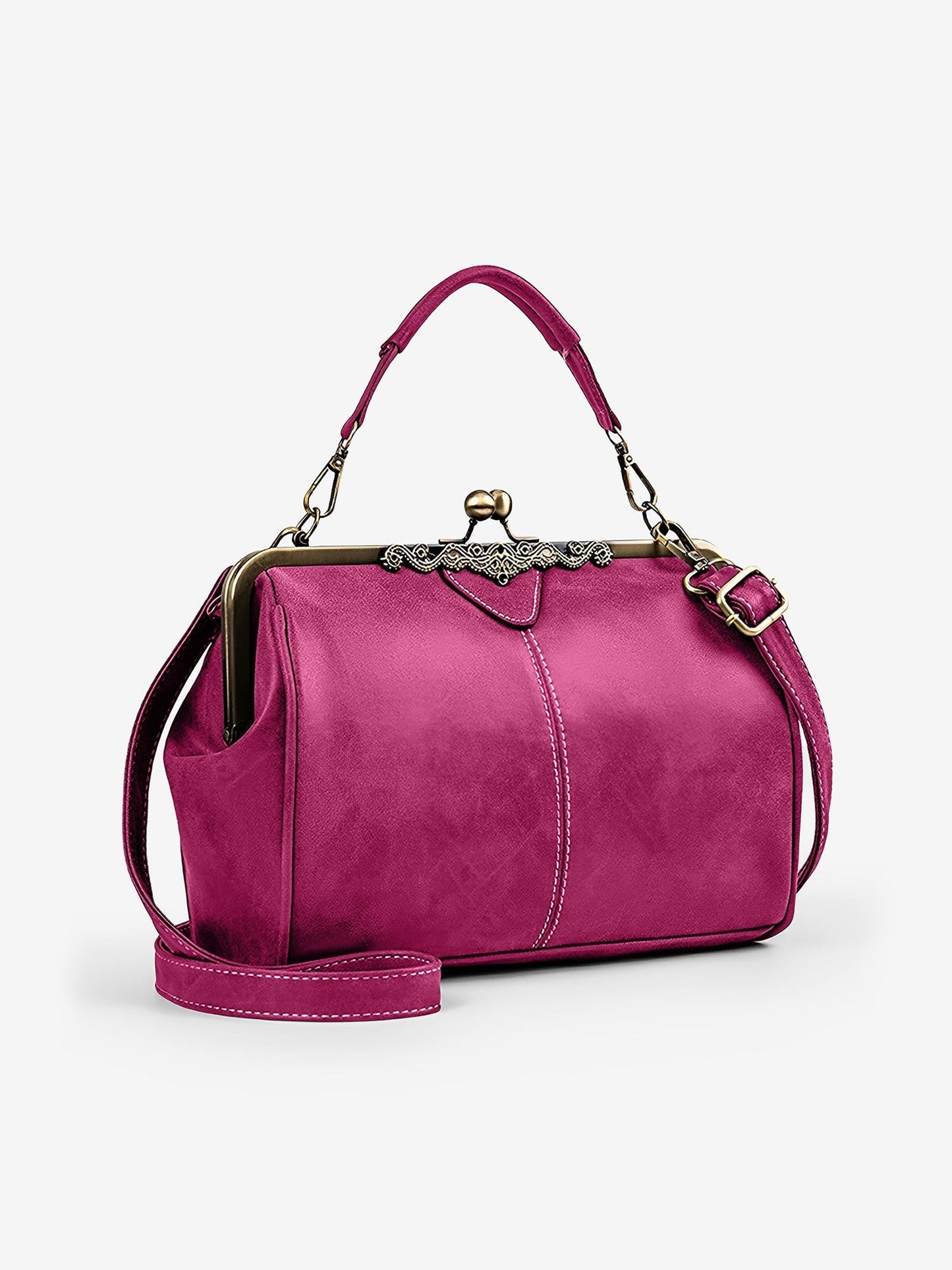 Sac à Main Vintage Femme – Sac Bandoulière Élégant à Fermoir Rétro