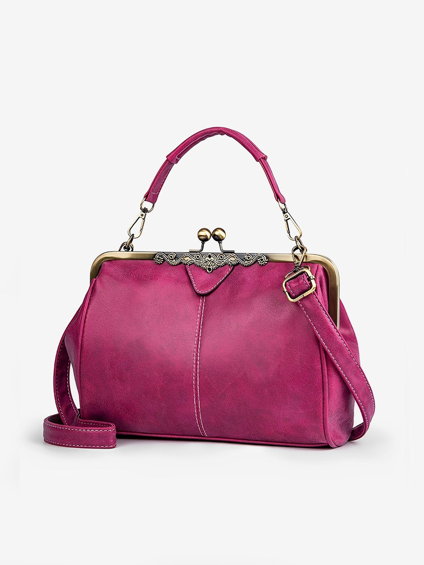 Sac à Main Vintage Femme – Sac Bandoulière Élégant à Fermoir Rétro