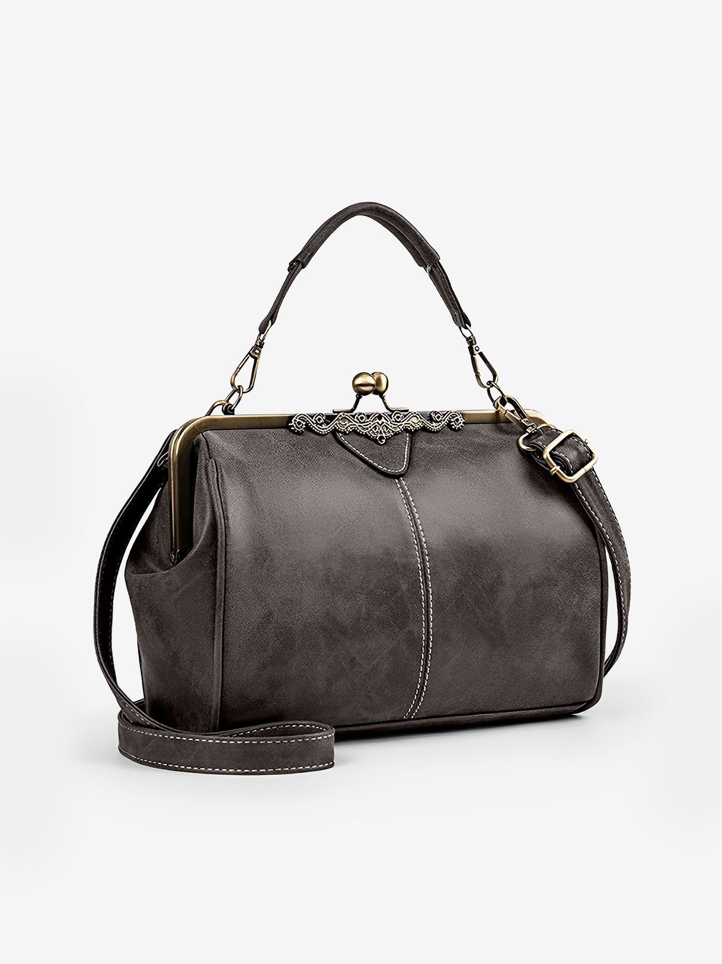Sac à Main Vintage Femme – Sac Bandoulière Élégant à Fermoir Rétro