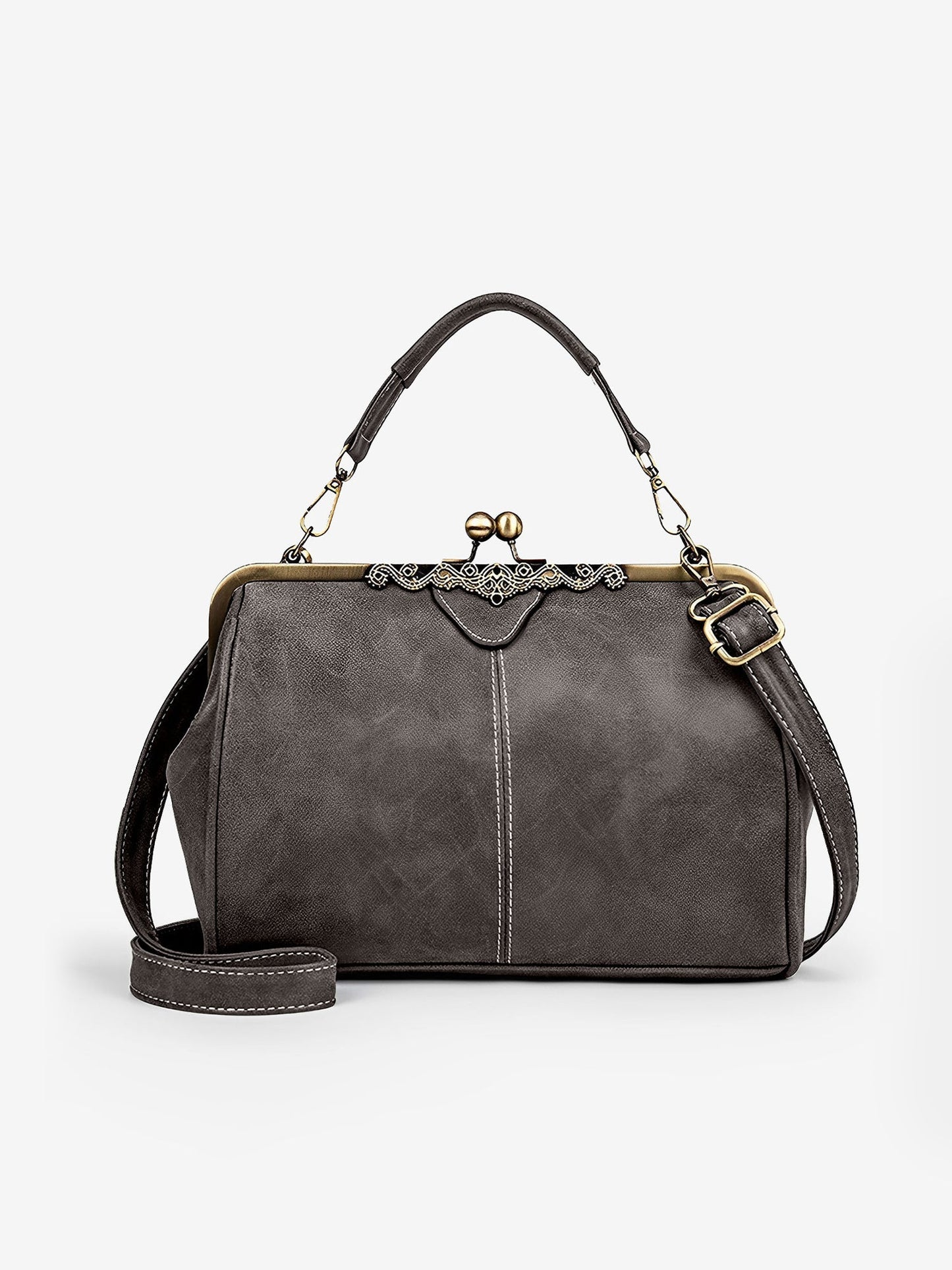Sac à Main Vintage Femme – Sac Bandoulière Élégant à Fermoir Rétro