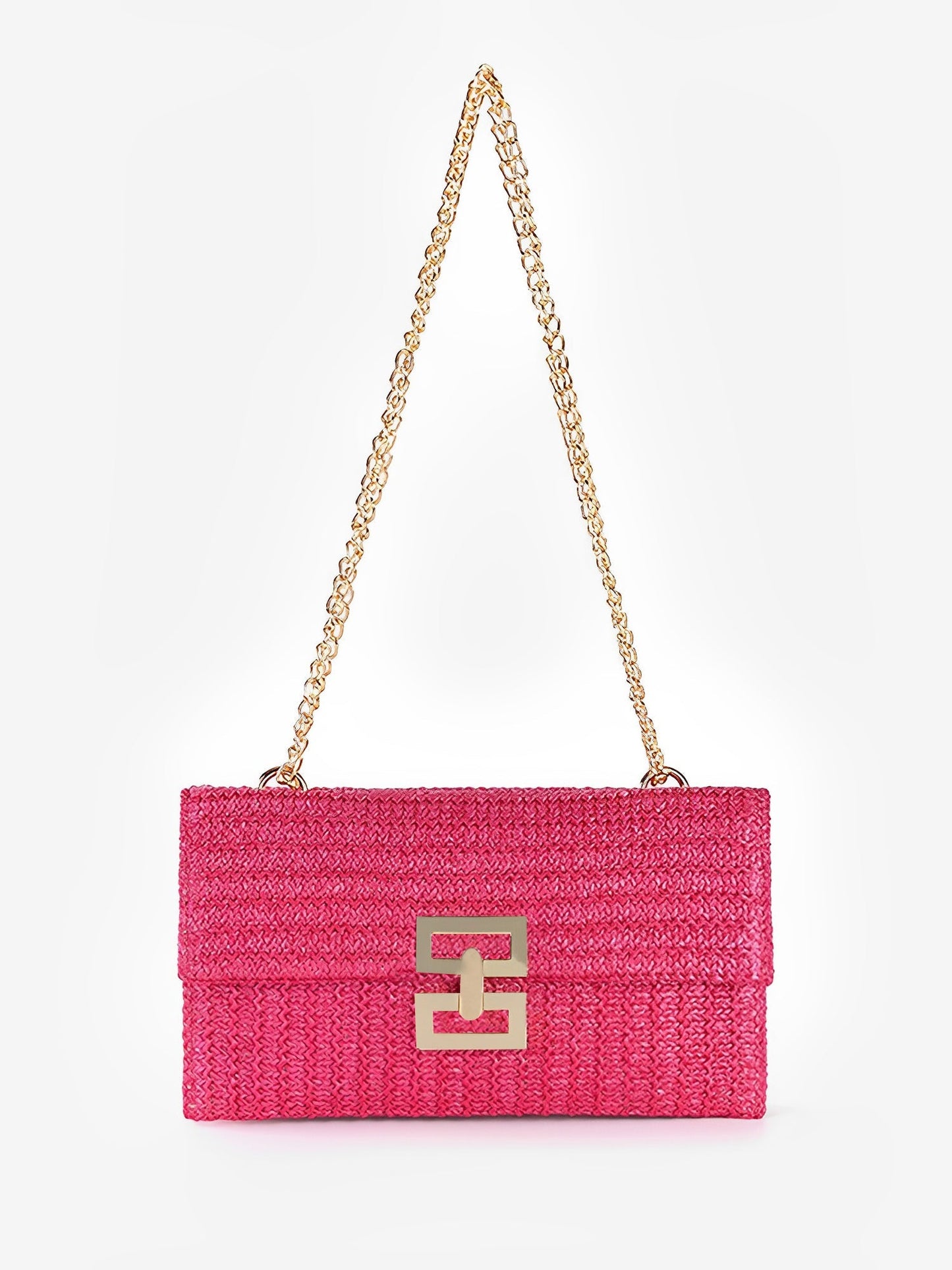 Sac Bandoulière Tressé Femme – Sac Élégant à Fermoir Doré