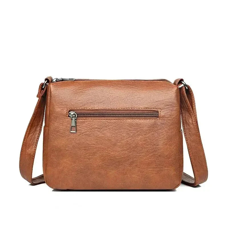Sac Bandoulière Vintage Femme – Détails Cœur & Poches Zippées